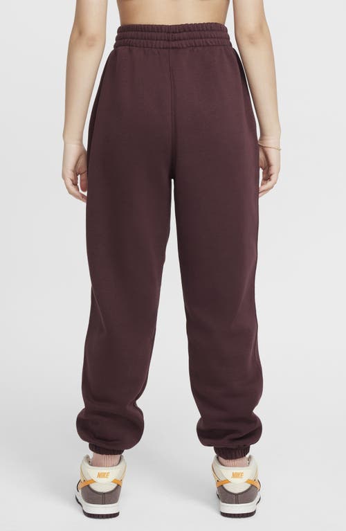 Nike Kids' Club Cotton Blend Fleece Sweatpants In Burgundy Crush/ Hot Punch