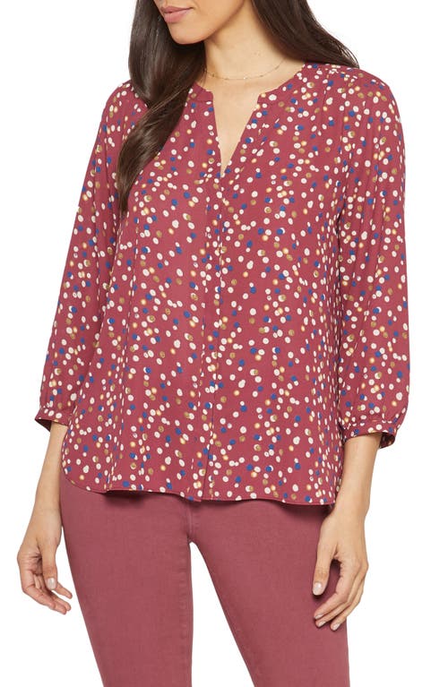 NYDJ High/Low Crepe Blouse in Shelby Dot