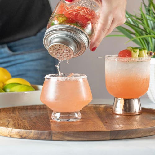 Viski Raye Footed Crystal Punch Cups Set Of 2 In Clear