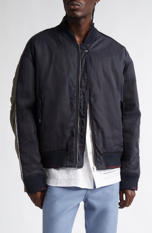 Shop Marni Colorblock Bomber Jacket In Midnight/blue