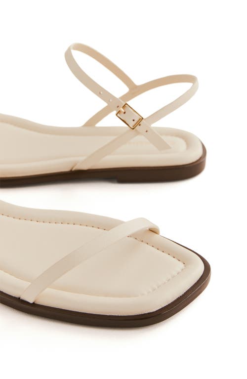 Shop Reformation Lake Flat Sandal In Almond Leather