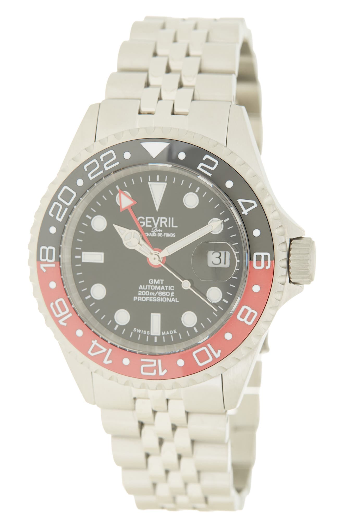 gevril wall street gmt automatic watch