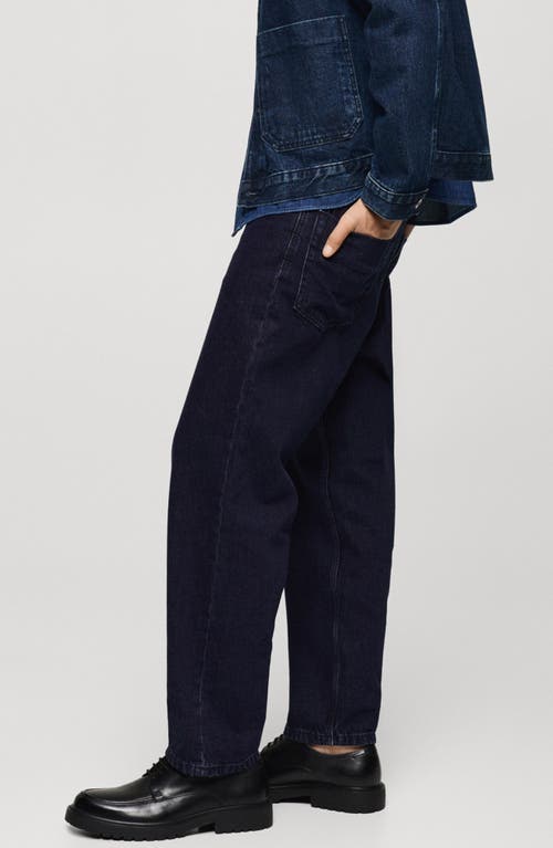 Mango Relaxed Fit Jeans In Dark Blue