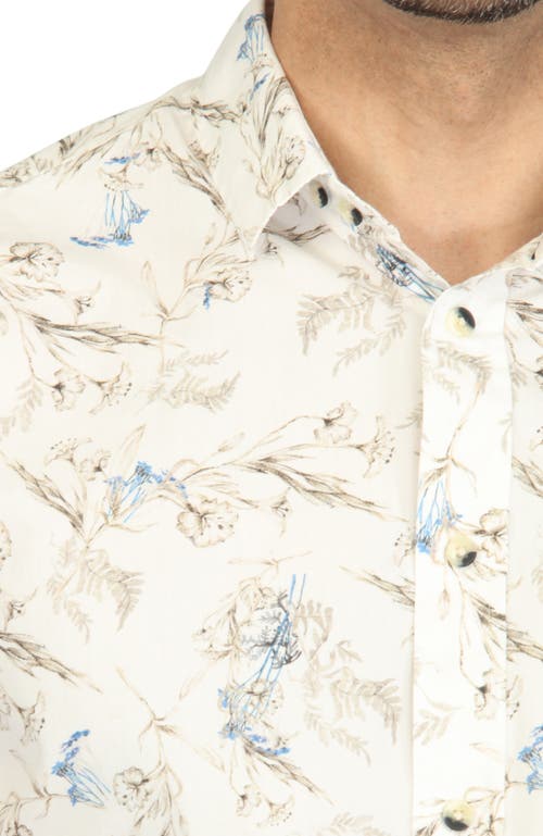 Vustra Men's Blue / White Dawn Blooms Print In White