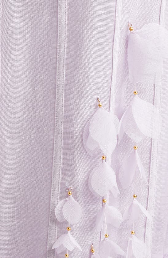 Shop Zimmermann Petals Linen & Silk Corset Gown In Lilac
