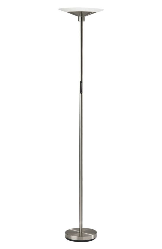 Shop Adesso Lighting Solar Led Torchiere Floor Lamp In Brushed Steel