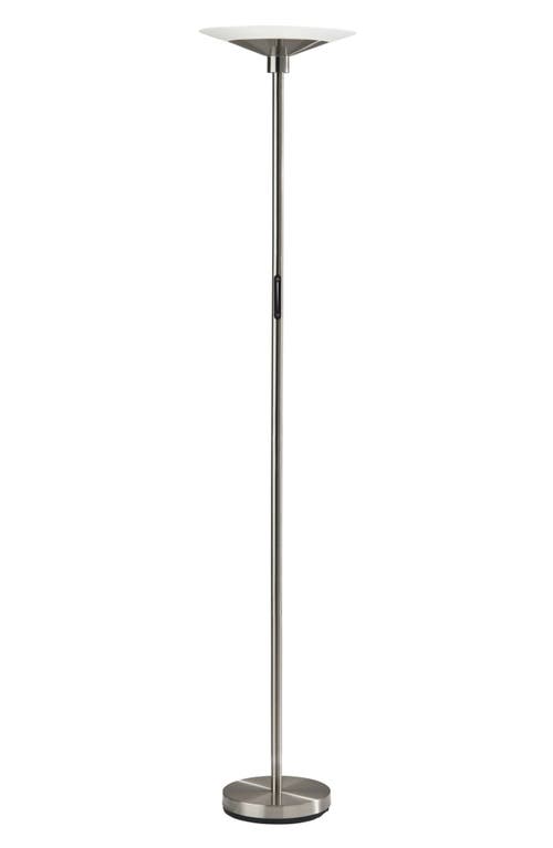 ADESSO LIGHTING Solar LED Torchiere Floor Lamp in Brushed Steel at Nordstrom