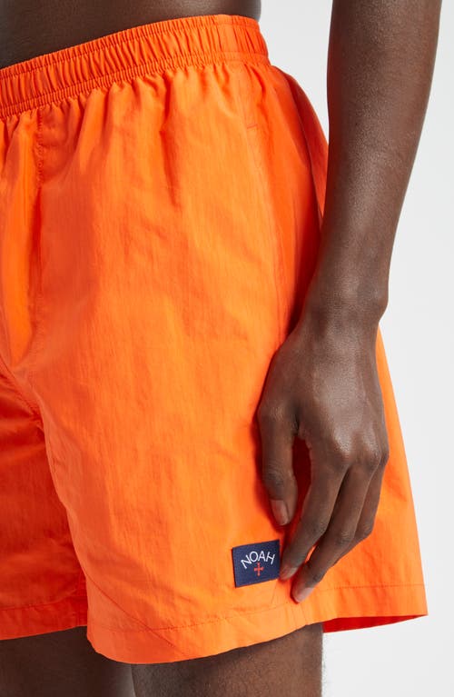 Noah Core Solid Nylon Swim Trunks In Flame