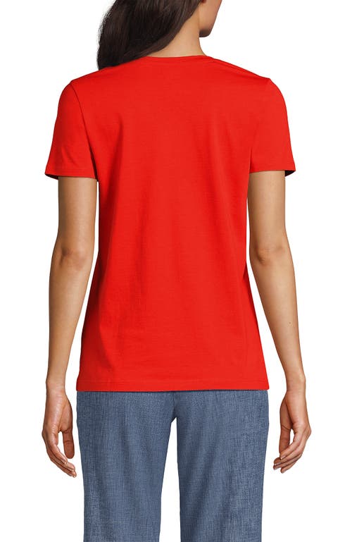 Shop Lands' End Relaxed Supima Cotton V-neck T-shirt In Rich Persimmon