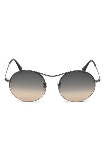 Tom Ford 60mm Round Sunglasses In Gray