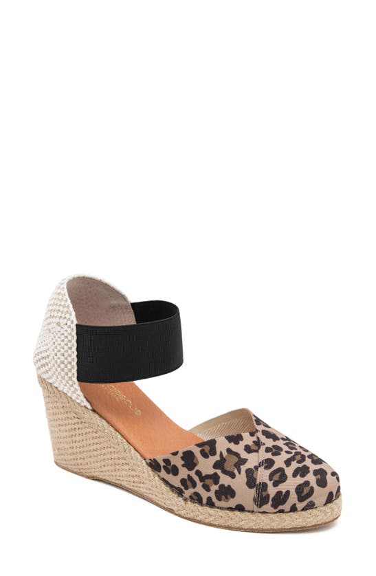 Andre Assous Anouka Espadrille Wedge In Leopard Print Fabric