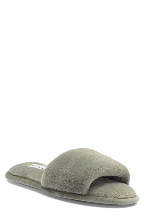 Nordstrom Plush Faux Fur Slipper In Gray