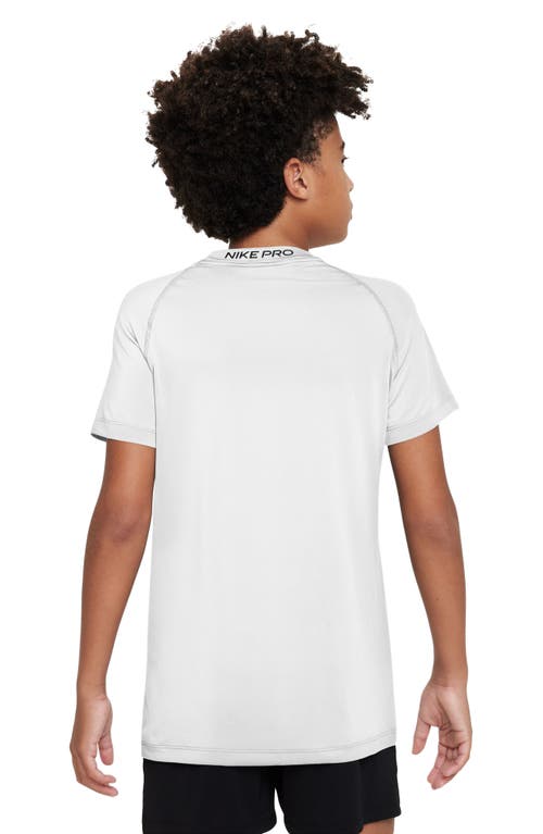 Shop Nike Kids's Dri-fit Pro T-shirt In White/black