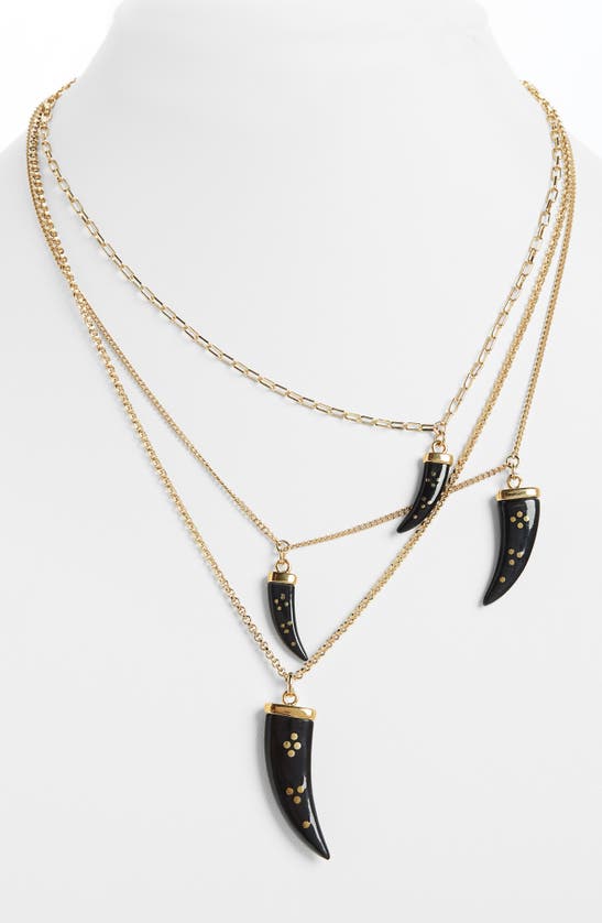 ISABEL MARANT AIMABLE LAYERED HORN NECKLACE,CO0319-20P022B