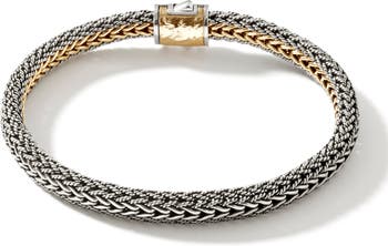 John Hardy 18kt Yellow Gold and Sterling Silver Classic Chain Reversible Bracelet