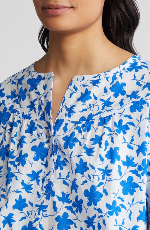 Shop Caslonr Caslon(r) Pintuck Pleat Top In White- Blue Orchid Float