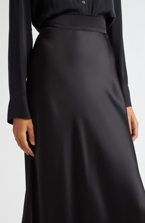 L'agence Ryker Waistband Silk Skirt In Black In Black