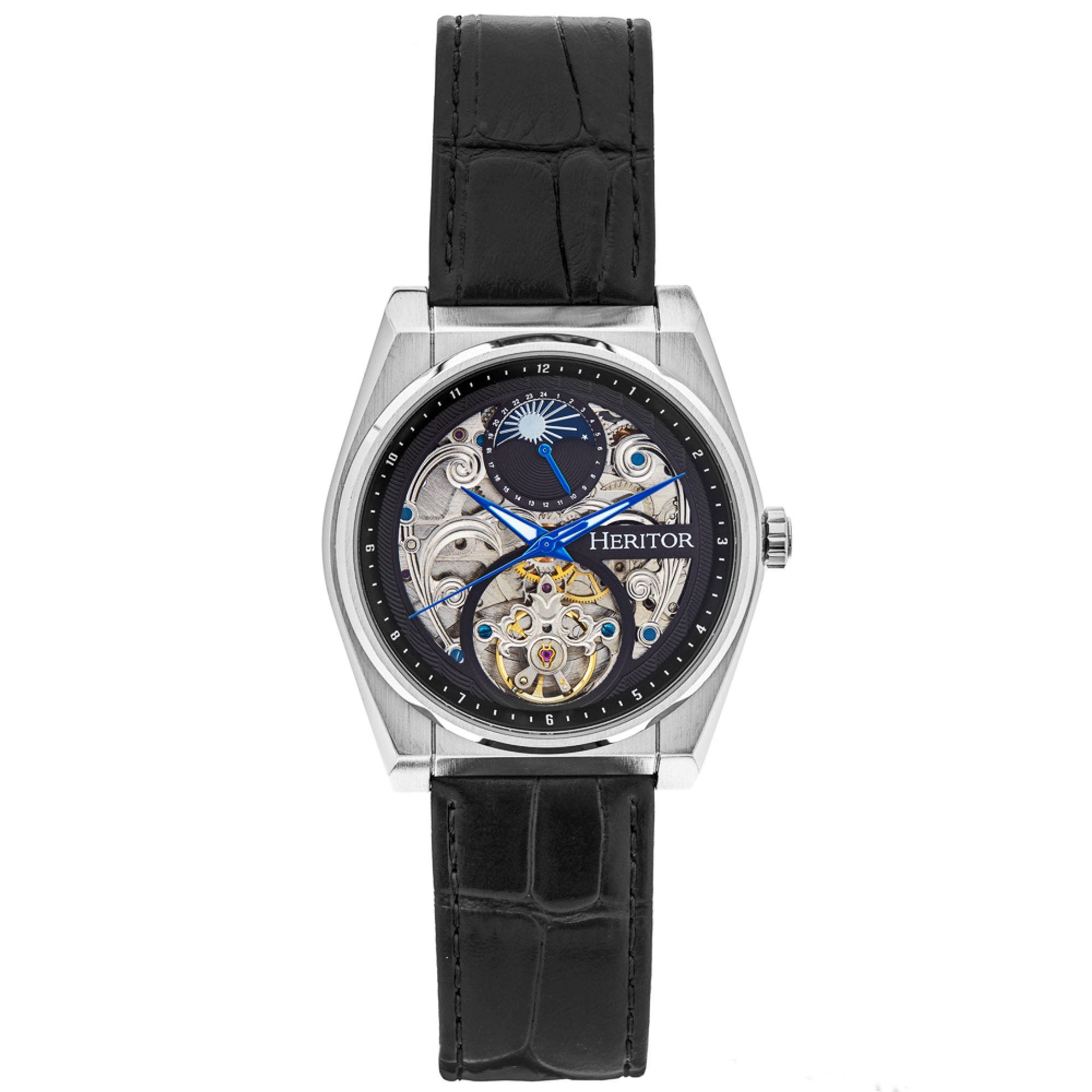 Heritor Automatic Daxton Skeleton Watch in Black Cover