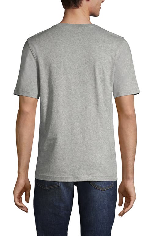 Lands' End Short Sleeve Super-t Henley In Gray Heather