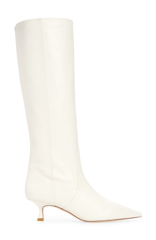 Shop Stuart Weitzman Naomi 50 Boot In Cream Lacquered Nappa