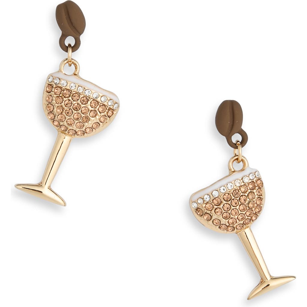 Leith Crystal Espresso Martini Drop Earrings In Gold