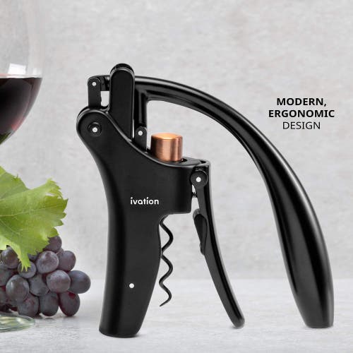 Ivation Manual Wine Bottle Opener In Black