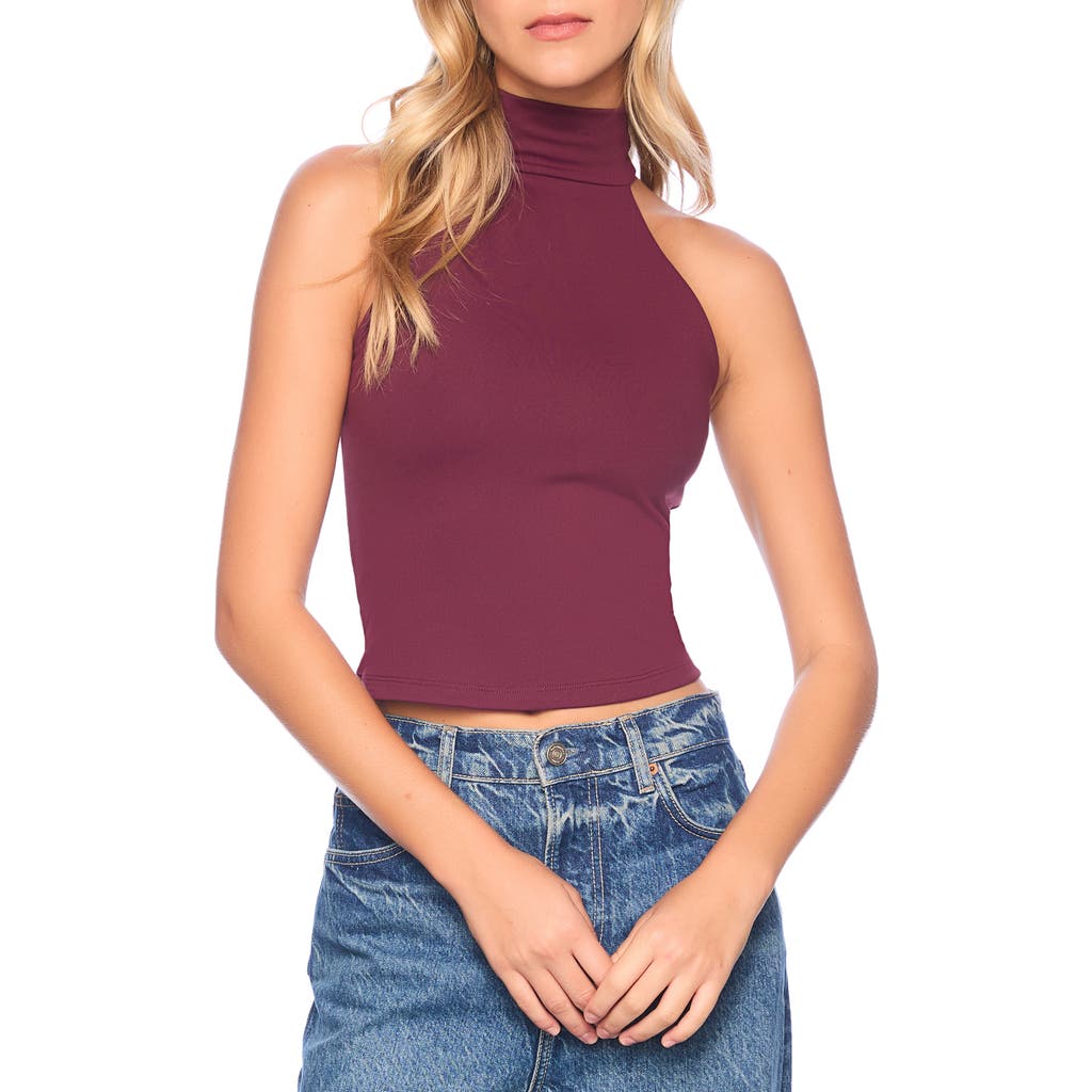Susana Monaco Mock Neck Sleeveless Top Malbec In Malbec