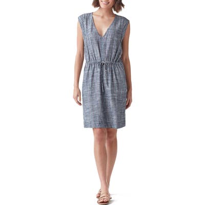 Splendid Waverly Stripe Drawstring Dress, Blue