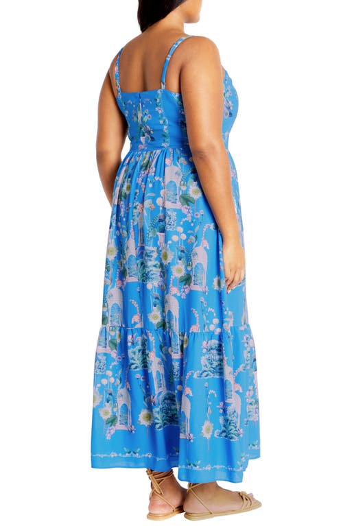 City Chic Molly Midi Sundress In Avery Blue