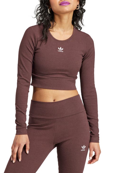 Women's Cropped Shirt, High-Waist Pants, Wrapped Long Sleeve Casual Yoga  Elastic Sports Suit