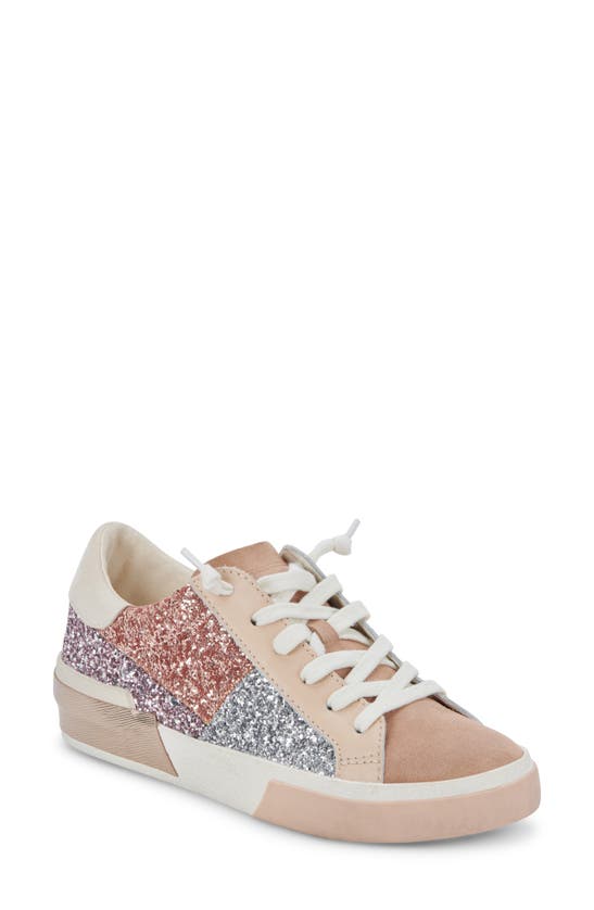 Dolce Vita Zina Sneaker In Rose Gold Multi Glitter
