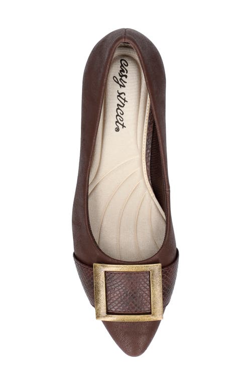 Easy Street Cider Womens Embellished Faux Leather Pumps In Brown Matte
