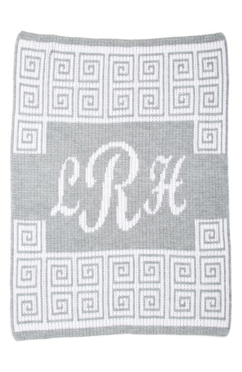 Butterscotch Blankees 'script' Personalized Blanket In Heather Grey/off White