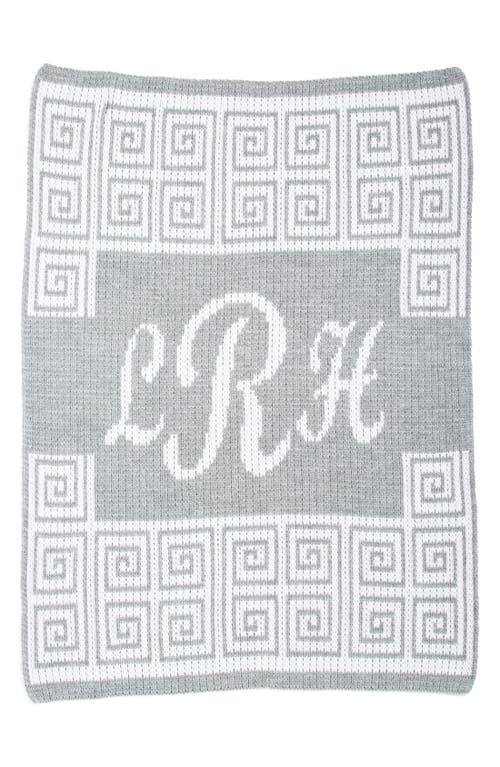 Butterscotch Blankees 'Script' Personalized Blanket in Heather Grey/Off White at Nordstrom, Size Small