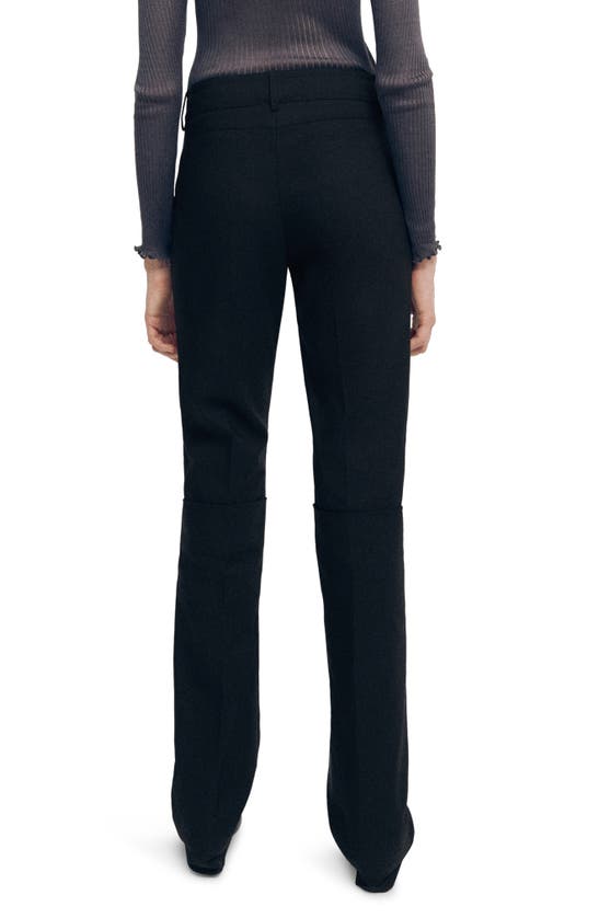 Shop Mango Cotton Blend Straight Leg Pants In Black