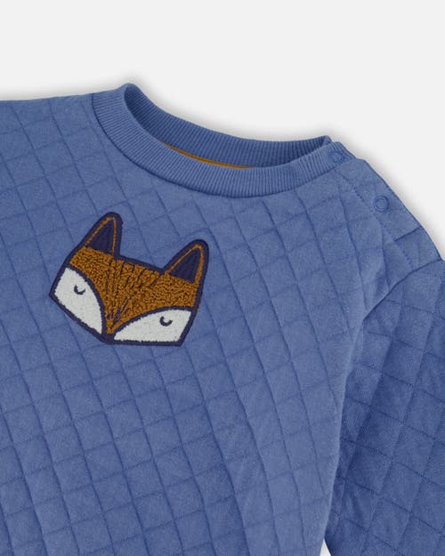 Shop Deux Par Deux Baby Boy's Quilted Sweatshirt And Fleece Pant Set Blue In Moonlight Blue