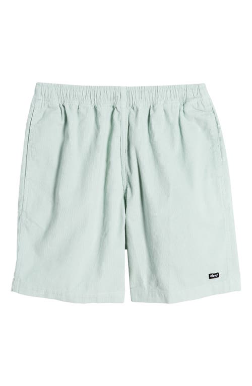 Shop Obey Marquee Corduroy Shorts In Surf Spray