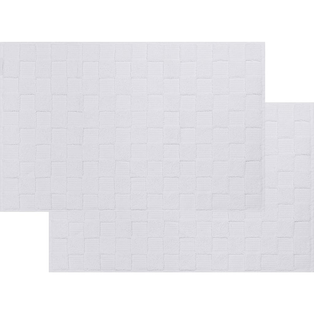 Brooks Brothers Waffle Terry 2-piece Turkish Bath Mat Set In White