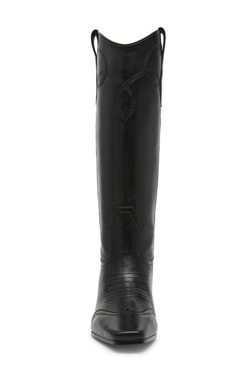 Shop Steve Madden Dollie Western Boot In Black Leather