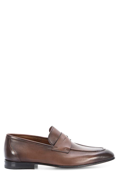 Shop Santoni Gannon Penny Loafer In Brown