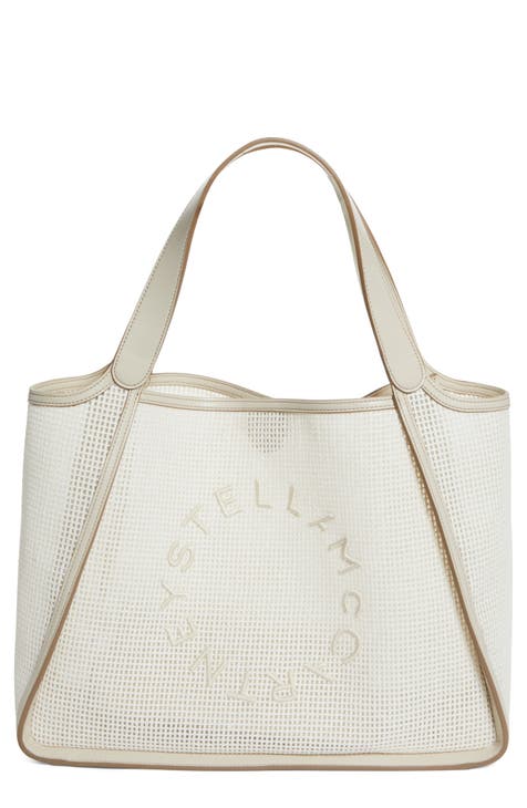 Logo Embroidered Mesh Tote