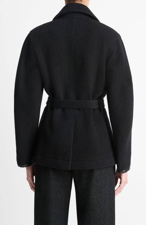 Shop Vince Lofty Wool Blend Belted Jacket In Black