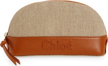 Chloe Parfum Green Faux Leather Zipper Cosmetic Make Up Bag Clutch Purse  Women