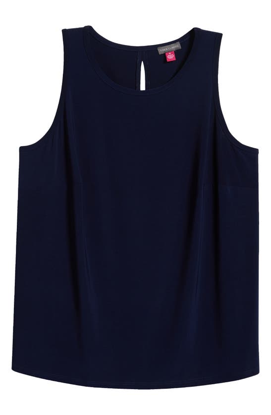 Shop Vince Camuto Back Keyhole Tank In Classic Navy