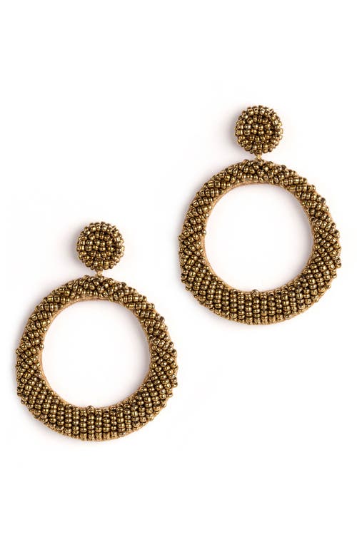 Deepa Gurnani Asta Beaded Hoop Drop Earrings In Gold