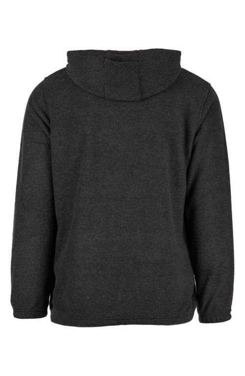 Burnside Polar Fleece Quarter Zip Hoodie In Heather Charcoal