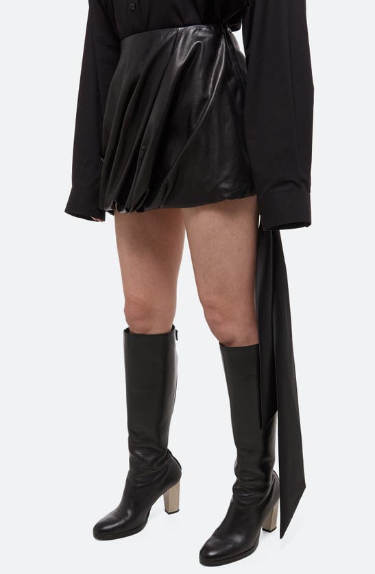 Shop Helmut Lang Bubble Leather Miniskirt In Black
