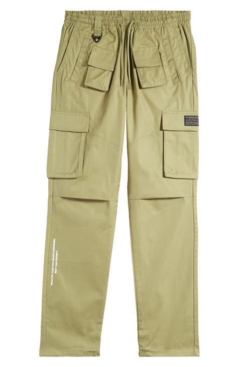 Relaxed Fit Colour Block Tonal Branded Cargo Pants