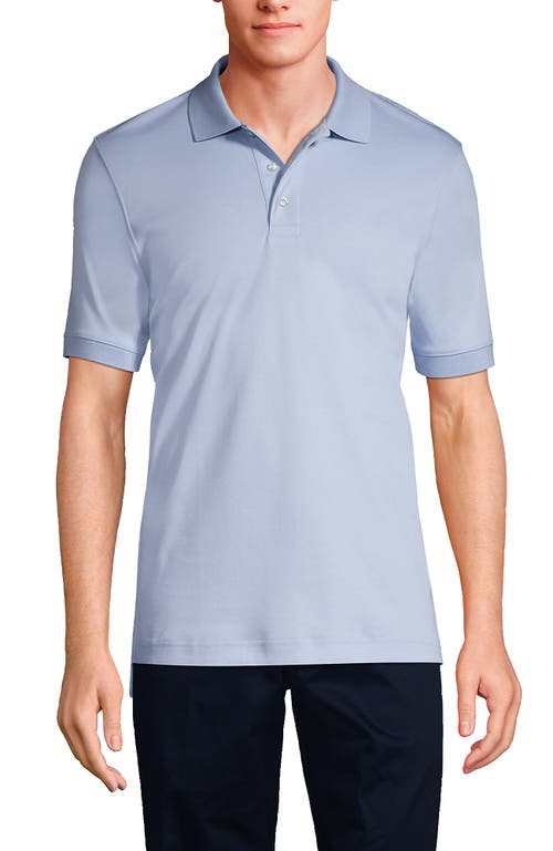 Shop Lands' End School Uniform  Long Sleeve Interlock Polo Shirt In Blue