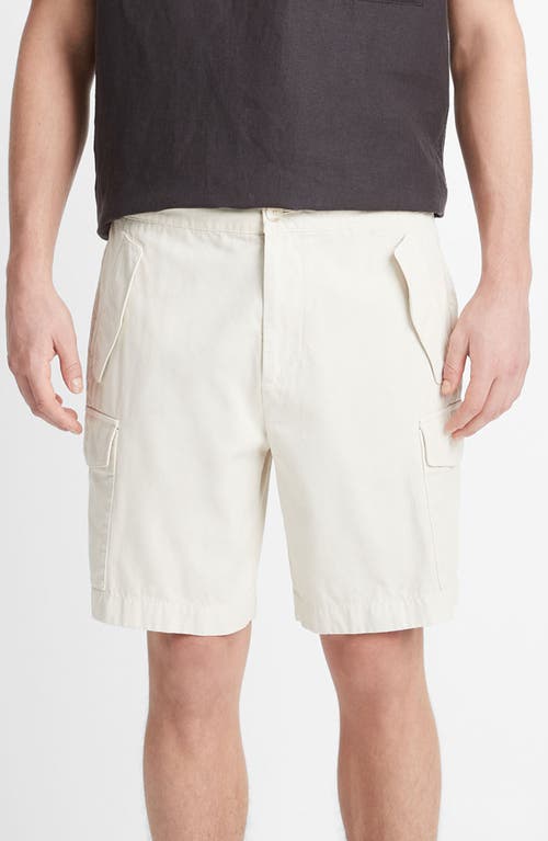 Cotton Twill Cargo Shorts in Deco Cream